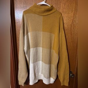 Colorblock mock neck oversized Sweater